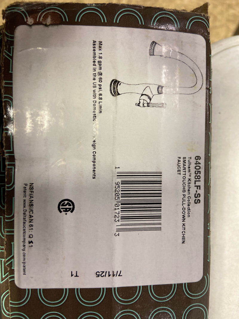 Brizo 64058LF-SS Tulham 1.8 GPM Single Hole Pull Down Kitchen Faucet with On/Off Touch Activation and Magnetic Docking Spray Head - Brilliance Stainless