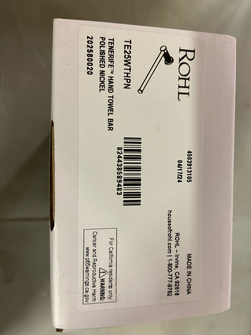 Rohl Te25wth Tenerife Hand Towel Bar - Nickel