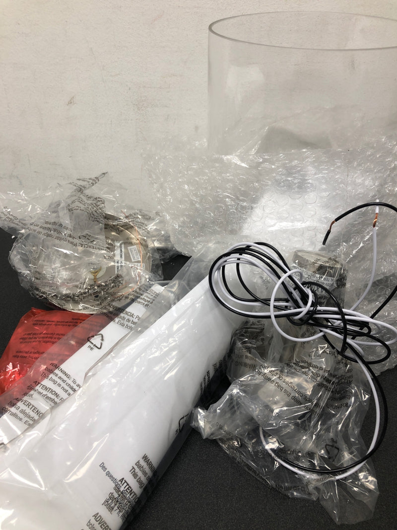 Home decorators collection 27228 Mullins 1-Light Brushed Nickel Mini Pendant with Clear Glass Shade