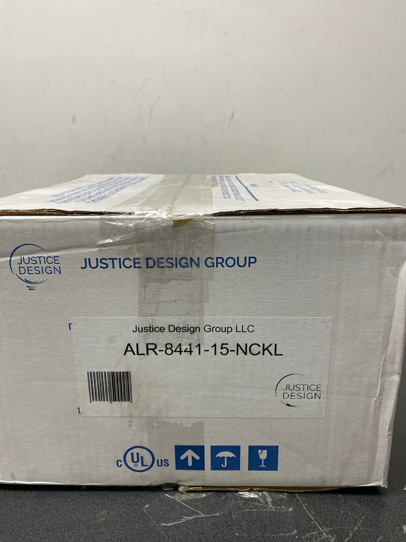Justice Design Group Lighting ALR-8441-15-NCKL-LED1-700 Era LED 1-Light Wall Sconce-Brushed Nickel Finish with Alabaster Rocks Square with Flat Rim Shade