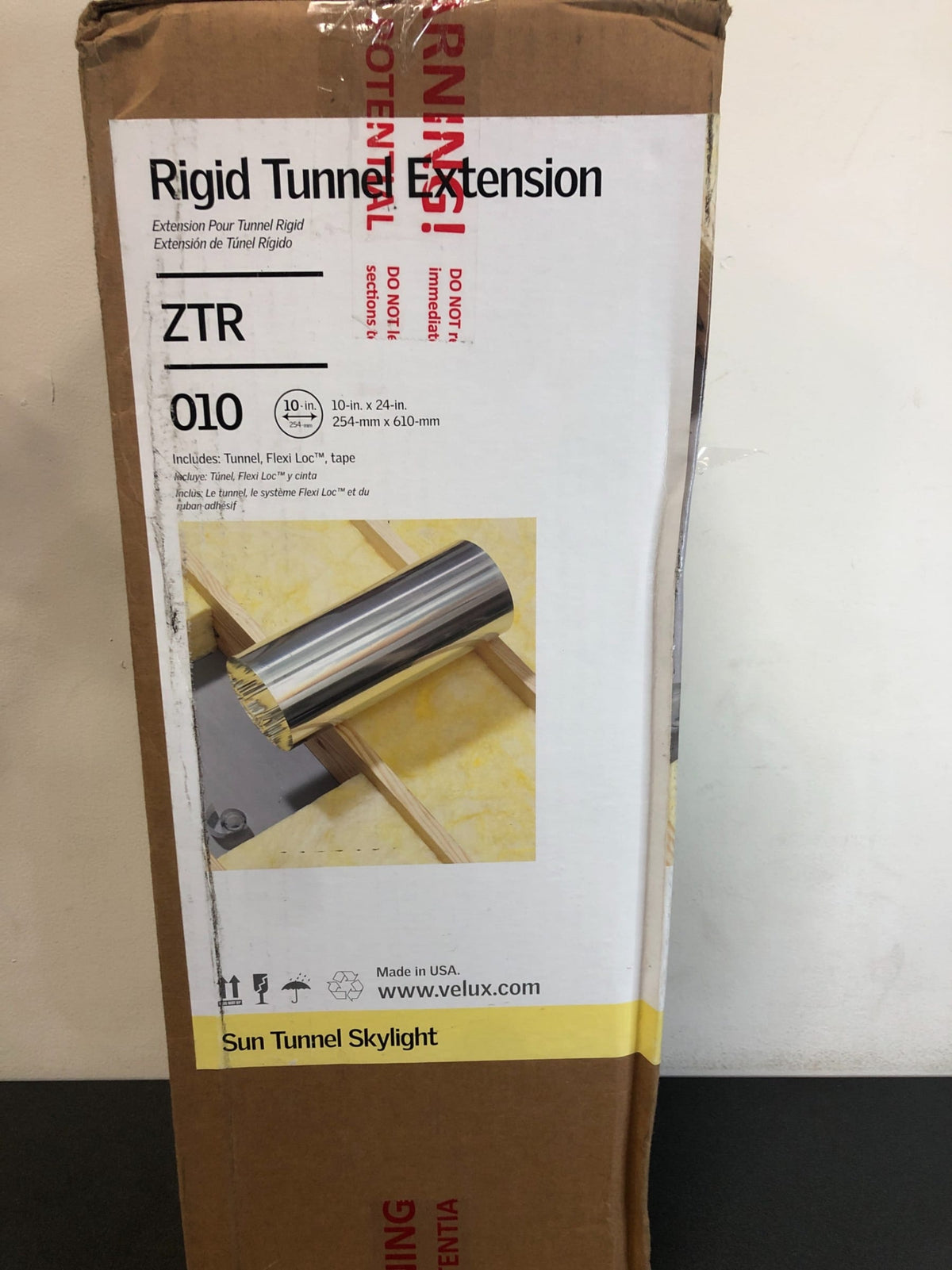Velux 6 Foot Long Tunnel Extension for Velux 10 Inch Diameter Tubular Skylights