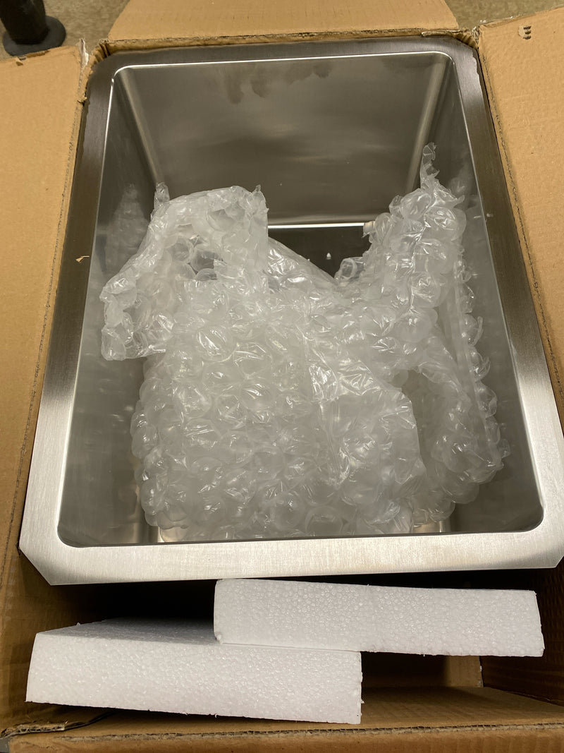 Whitehaus WINEHAUS-BSS Noah's Collection 12-Inch Commercial Single Bowl Undermount Sink, Brushed Stainless Steel