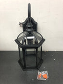 Progress Lighting P560322-031 Dillard 16" Tall Outdoor Wall Sconce with Clear Glass Shade - Textured Black