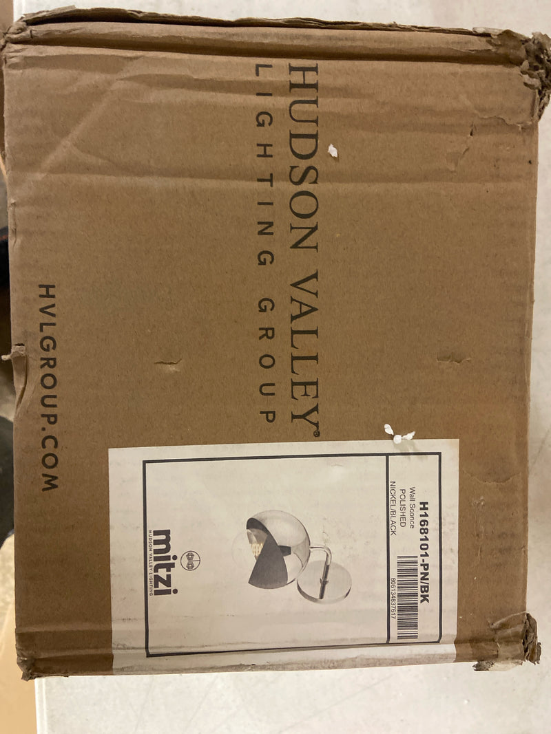 Mitzi H168101-PN/BK Emma - 1 Light Wall Sconce 11.5 inches Tall and 6 inches Wide - Polished Nickel/Black