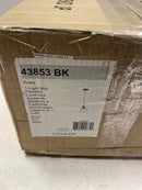 KICHLER Avery 9.75" Globe Mini Pendant Industrial 1 Light Mini Pendant Ceiling Light Fixture with Clear Seeded Glass in Black, for Living Room, Bedroom or Kitchen (9.75" x 9.75" x 11.25") 43853BK