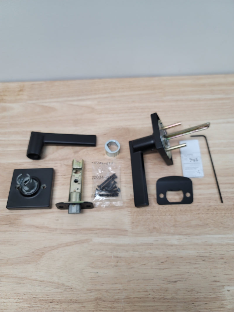 Kwikset 200CSLSQT-514 Casey Passage Door Lever Set with Square Rose - Iron Black