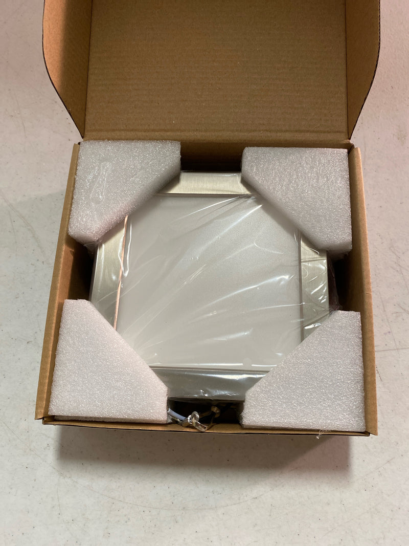 DALS Lighting CFLEDSQ06-CC-SN 6" Wide LED Flush Mount Square Outdoor Ceiling Fixture - Satin Nickel