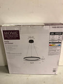 Home decorators collection 22826-002 Kipling 35-Watt Black Modern Integrated LED Pendant Light with Frosted Acrylic Shade
