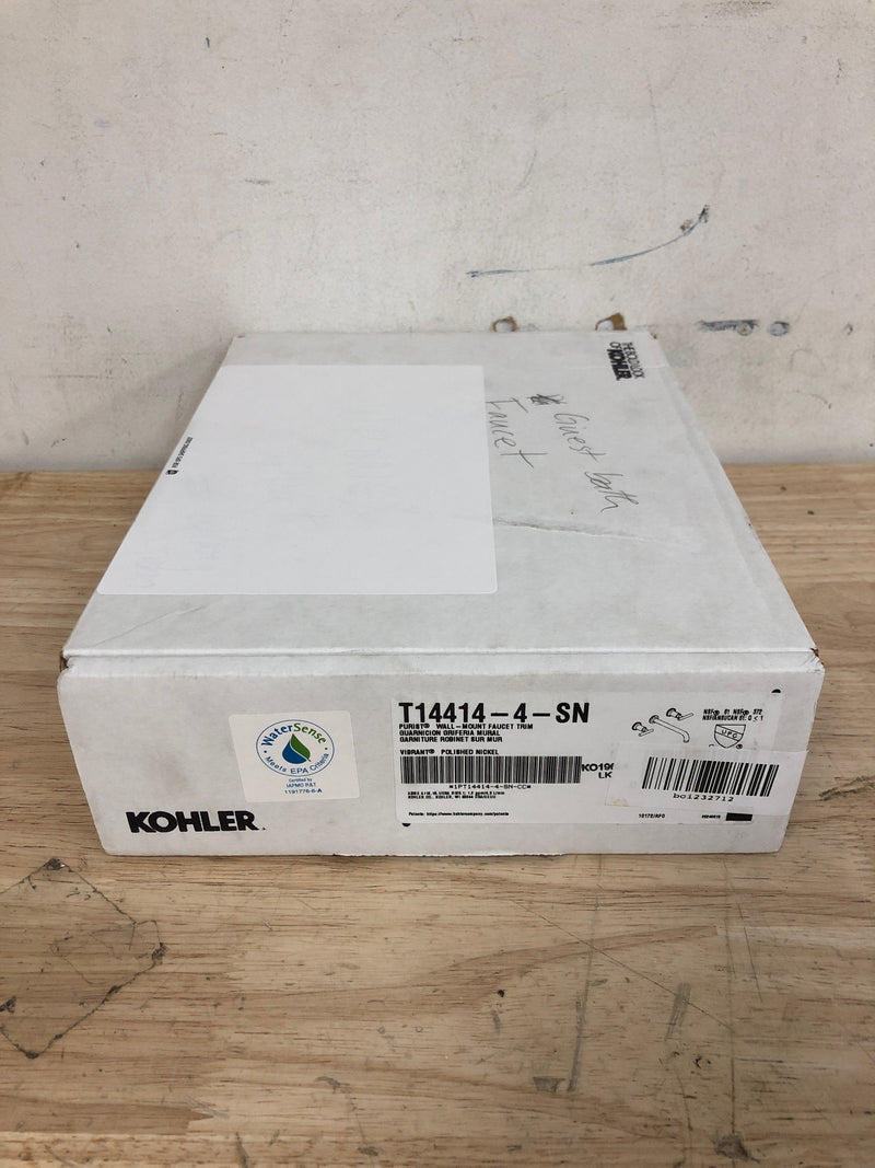 Kohler K-T14413-4-CP Purist 1.2 GPM Wall Mounted Widespread Bathroom Faucet - Polished Chrome