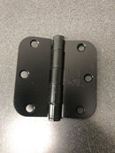 Deltana S35R5HD1B 3.5" x 3.5" Plain Bearing 5/8" Radius Corners Mortise Hinge - Pair - Black