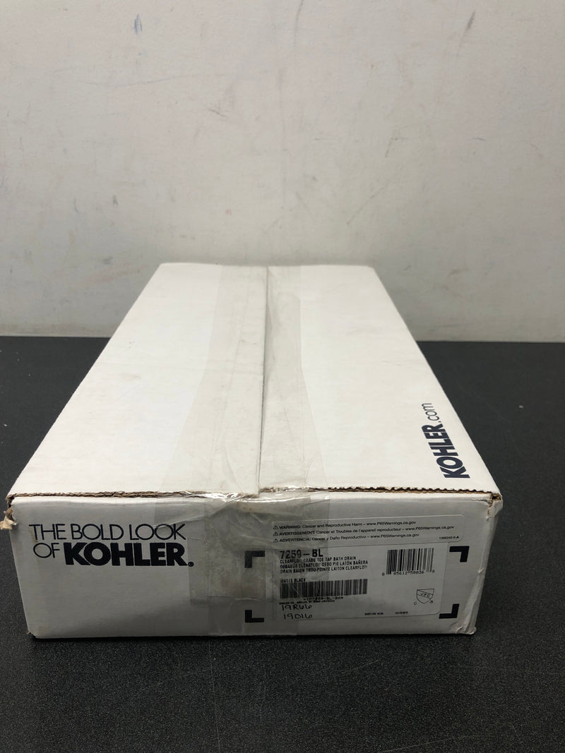 Kohler K-7259-BL Clearflo 1-1/2" Toe Tap Tub Drain Kit - with Overflow - Matte Black