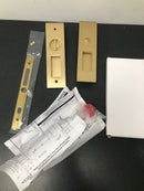 Emtek 2155US4138 Narrow Modern Rectangular 7-1/4 Inch Privacy Mortise Pocket Door Lock for 1-3/8" Thick Doors - Satin Brass