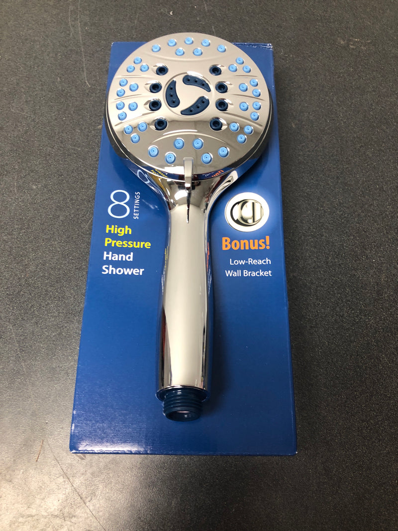 Unbranded 1639 8-Spray Patterns 2.5 GPM 4.5 in. Wall Mounted Dual Shower Head and Adjustable Pressure Hand Shower in Silver