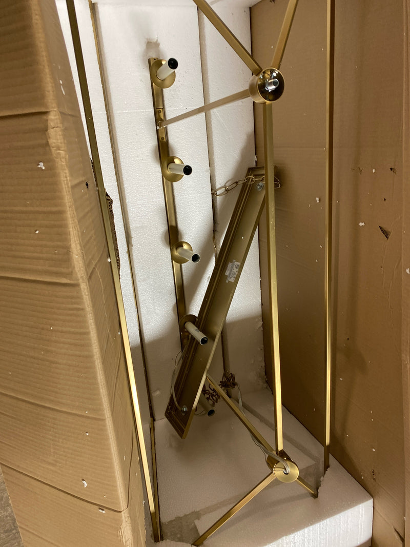 Sea Gull Lighting Dianna-5 Light Medium Linear Chandelier-16.88 Inch Wide by 24.38 Inch high-Satin Brass Finish-Incandescent Lamping Type