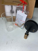 Zevni Z-47YV6RAY-4673 Modern 1-Light Brass Gold Wall Sconce, Black Bathroom Vanity Light with Open Cylinder Clear Glass Shades DIY Wall Light