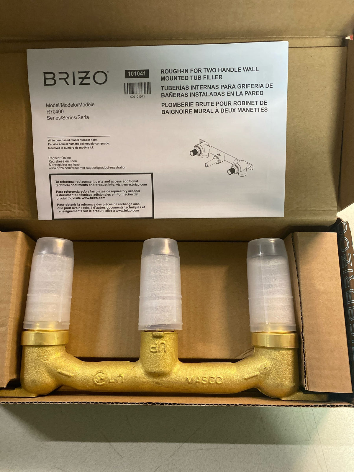 Brizo R70400 Rough In for Two-Handle Wall-Mounted Tub Filler - N/A