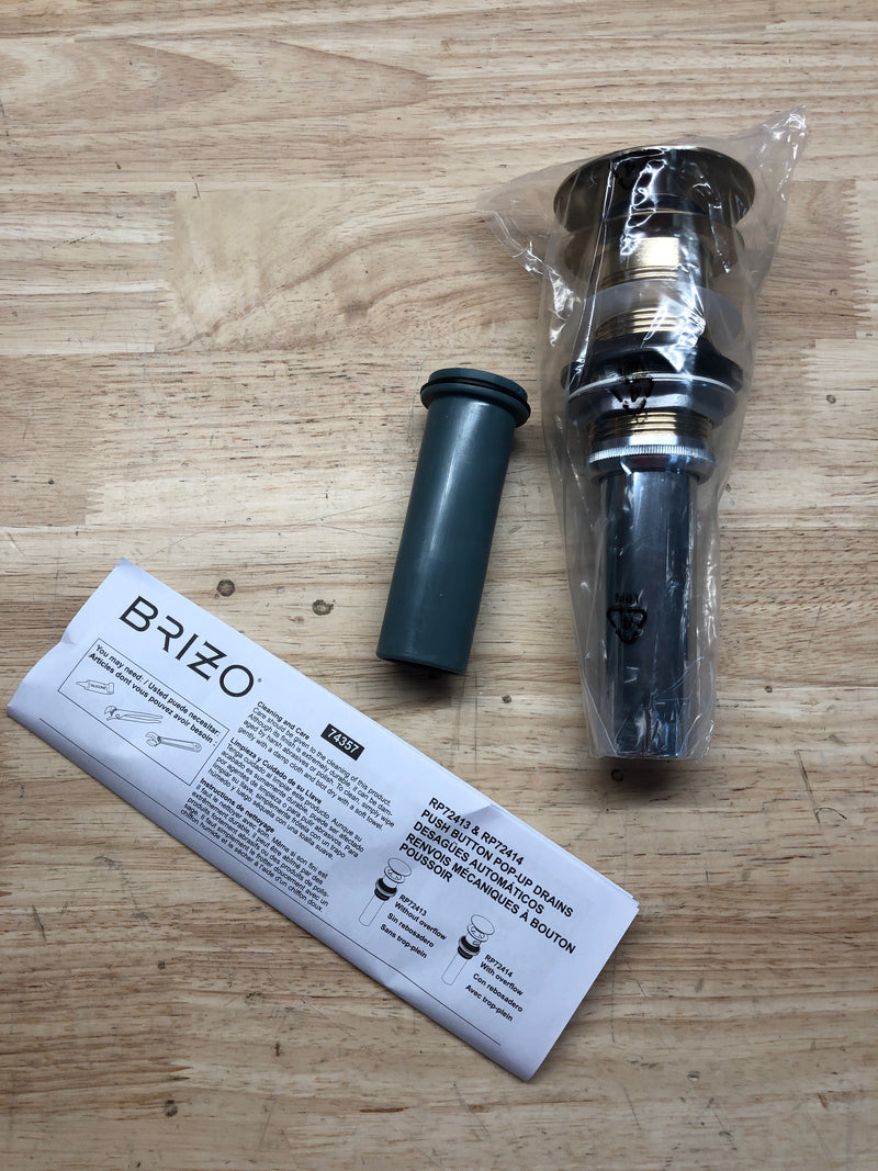 Brizo RP72413GL 1-5/8" Pop-Up Drain Assembly - Less Overflow - Luxe Gold