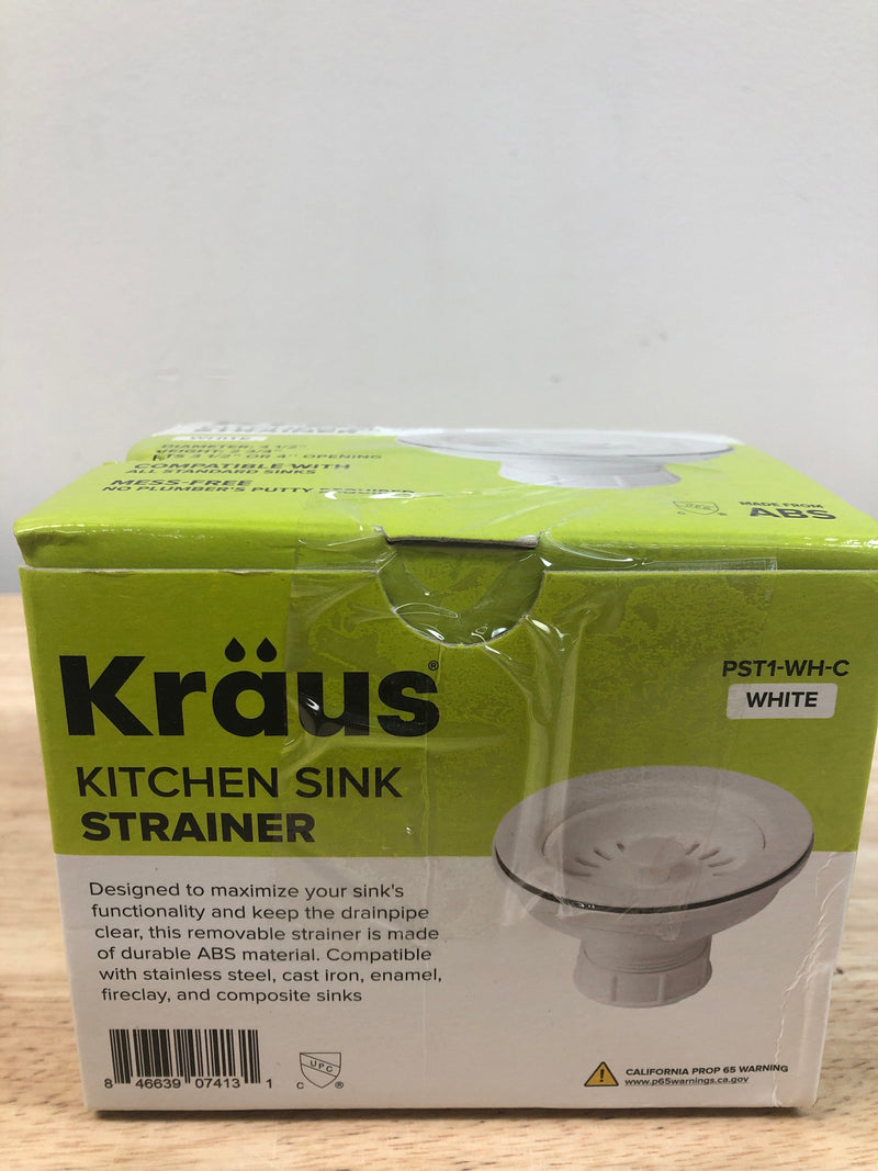 Kraus PST1-WH-C Kitchen Sink Strainer in White