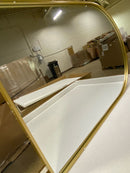 Elegant Lighting MR1A2436BRS Ayra 24" W x 36" H Modern Arched Bathroom Wall Mirror - Brass