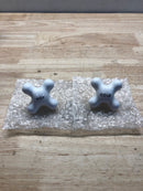 Signature Hardware 106344 Small Porcelain Cross Handles - Pair of 2 - Chrome