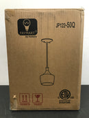 Hukoro NJP122 1-Light Kitchen Island Teardrop Clear Glass Pendant with Black