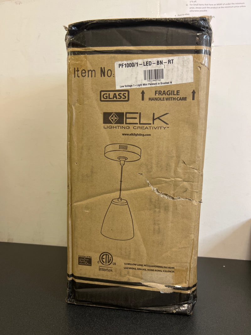 Elk Lighting PF1000/1-LED-BN-RT Low Voltage 1 Light LED Mini Pendant - Brushed Nickel