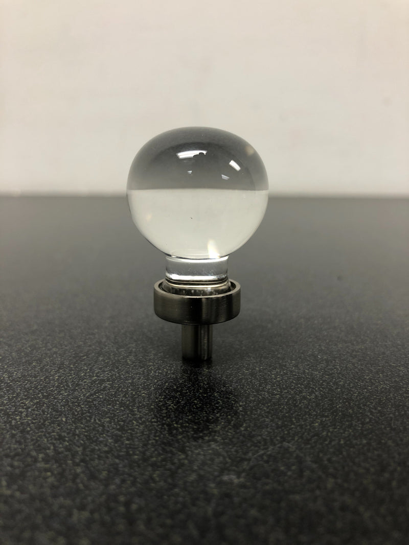 Emtek 86394US15 Crystal And Porcelain 1 Inch Round Cabinet Knob - Satin Nickel