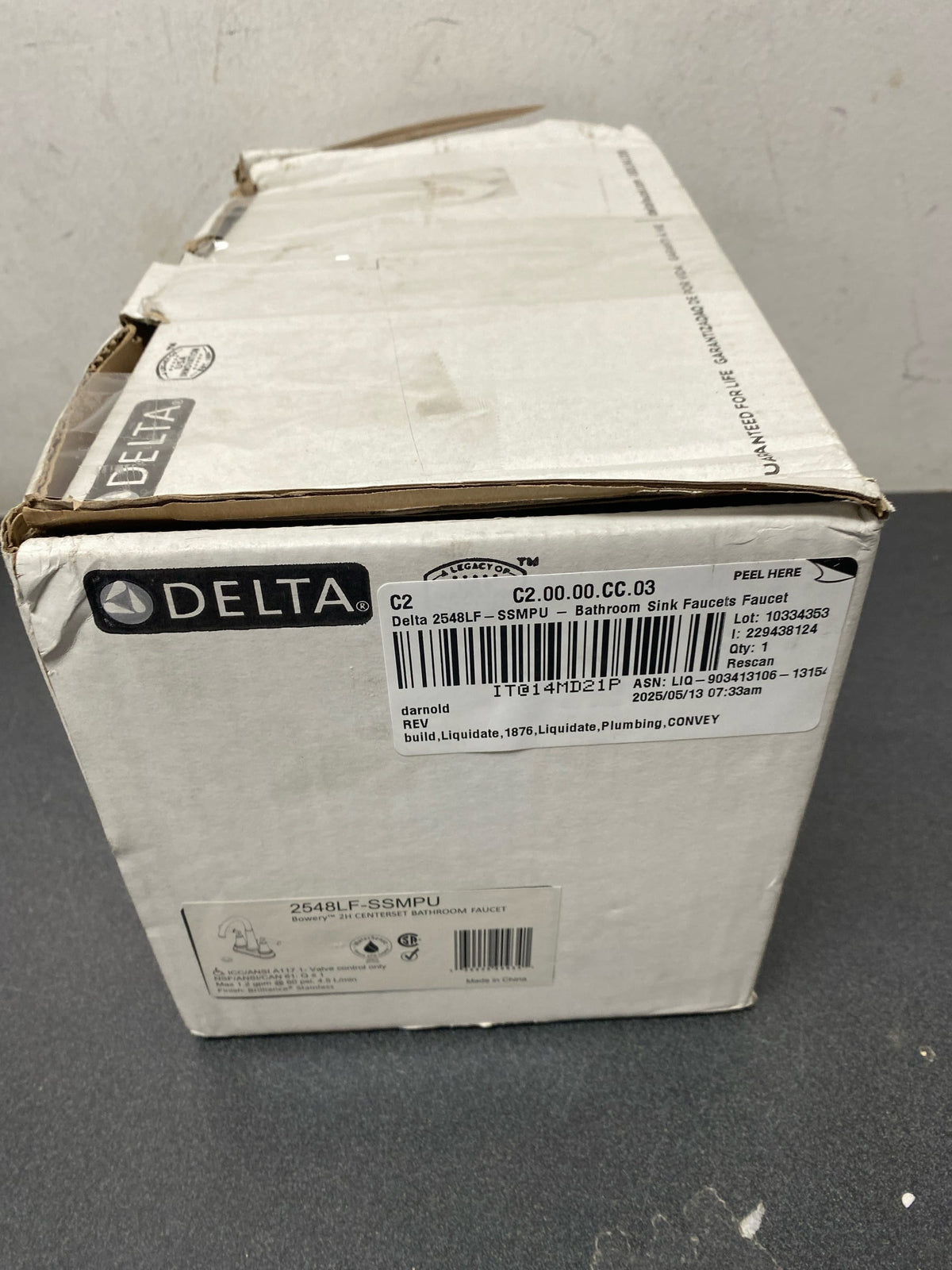 Delta 2548LF-SSMPU Bowery 1.2 GPM Centerset Bathroom Faucet with Pop-Up Drain Assembly - Brilliance Stainless