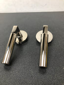 Emtek 5059HECUS14LH Hercules Left Handed Non-Turning Two-Sided Dummy Door Lever Set with Disk Rose from the Brass Modern Collection - Polished Nickel