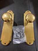 Emtek 8998US7 Providence Knob Delaware Series Dummy Entry Set with 9 Inch Tall Backplate From the American Classic Collection - French Antique