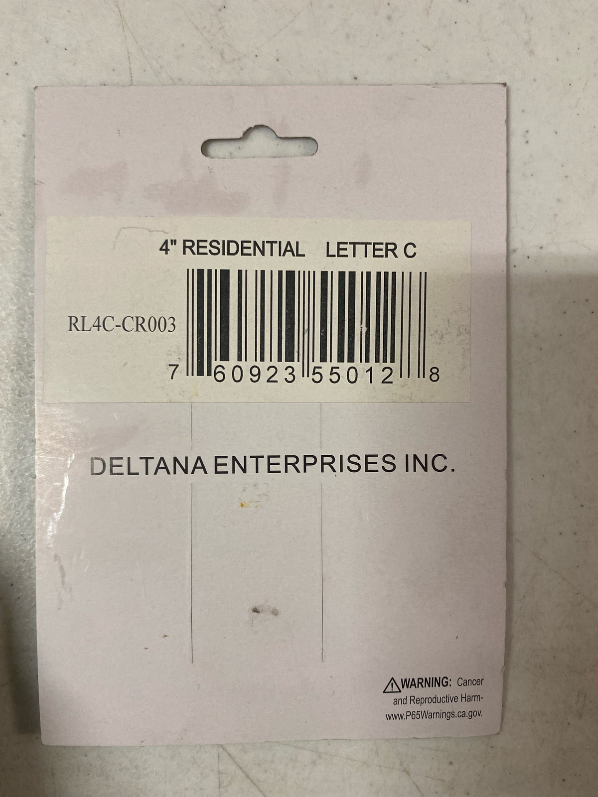 Deltana RL4C-CR003 4-Inch Residential Letter C House Board