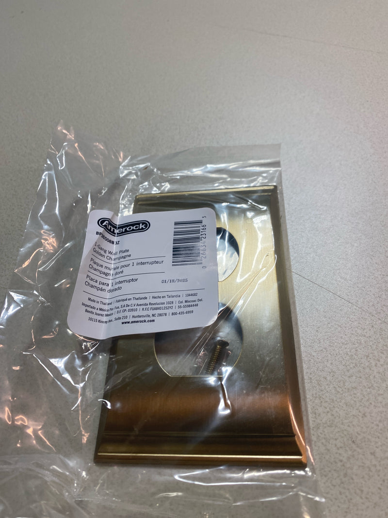 Amerock | Wall Plate | Golden Champagne | Duplex Outlet Cover | Candler | 1 Pack | Electrical Outlet Cover