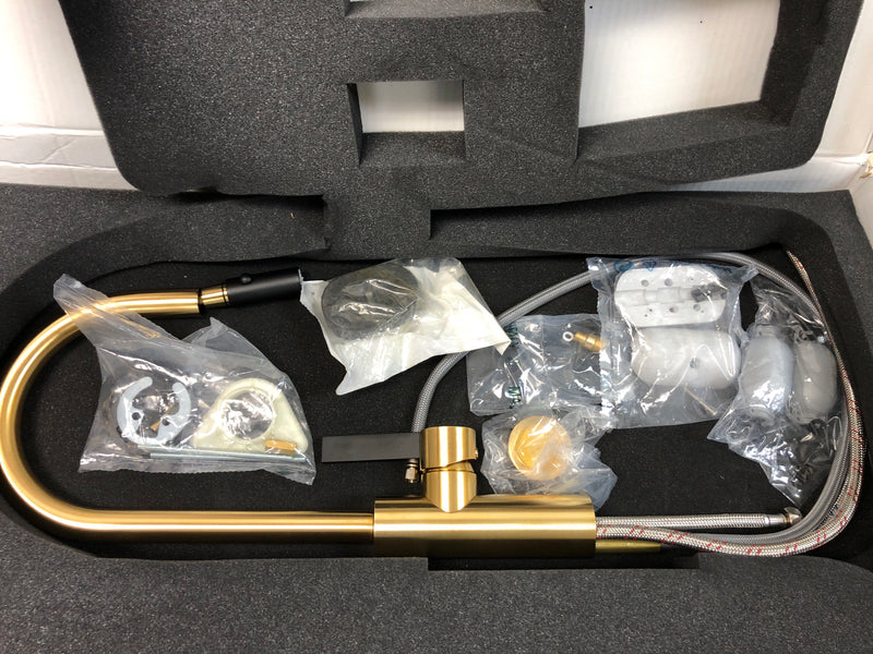 Rohl TR65D1LBSG Tuario 1.5 GPM Single Hole Pull Down Bar Faucet - Satin Gold / Matte Black