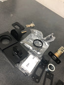 Kwikset 158SQT-514S.STRKP Halifax Square Rose Single Cylinder Deadbolt SmartKey with 6AL Latch and Square Corner, Round Corner and 5303 Round Corner Full Lip Strikes KA3 - Matte Black