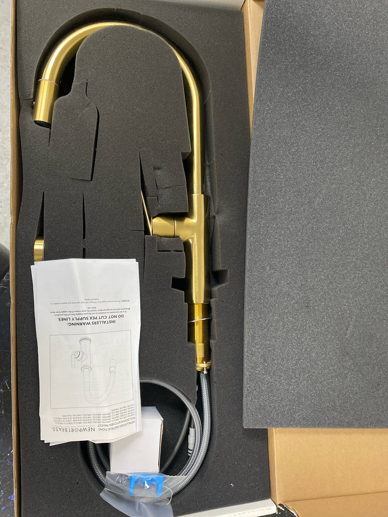 Newport Brass 1500-5143/10 East Linear 1.80 GPM Single Hole Pull Down Kitchen Faucet - Satin Bronze (PVD)
