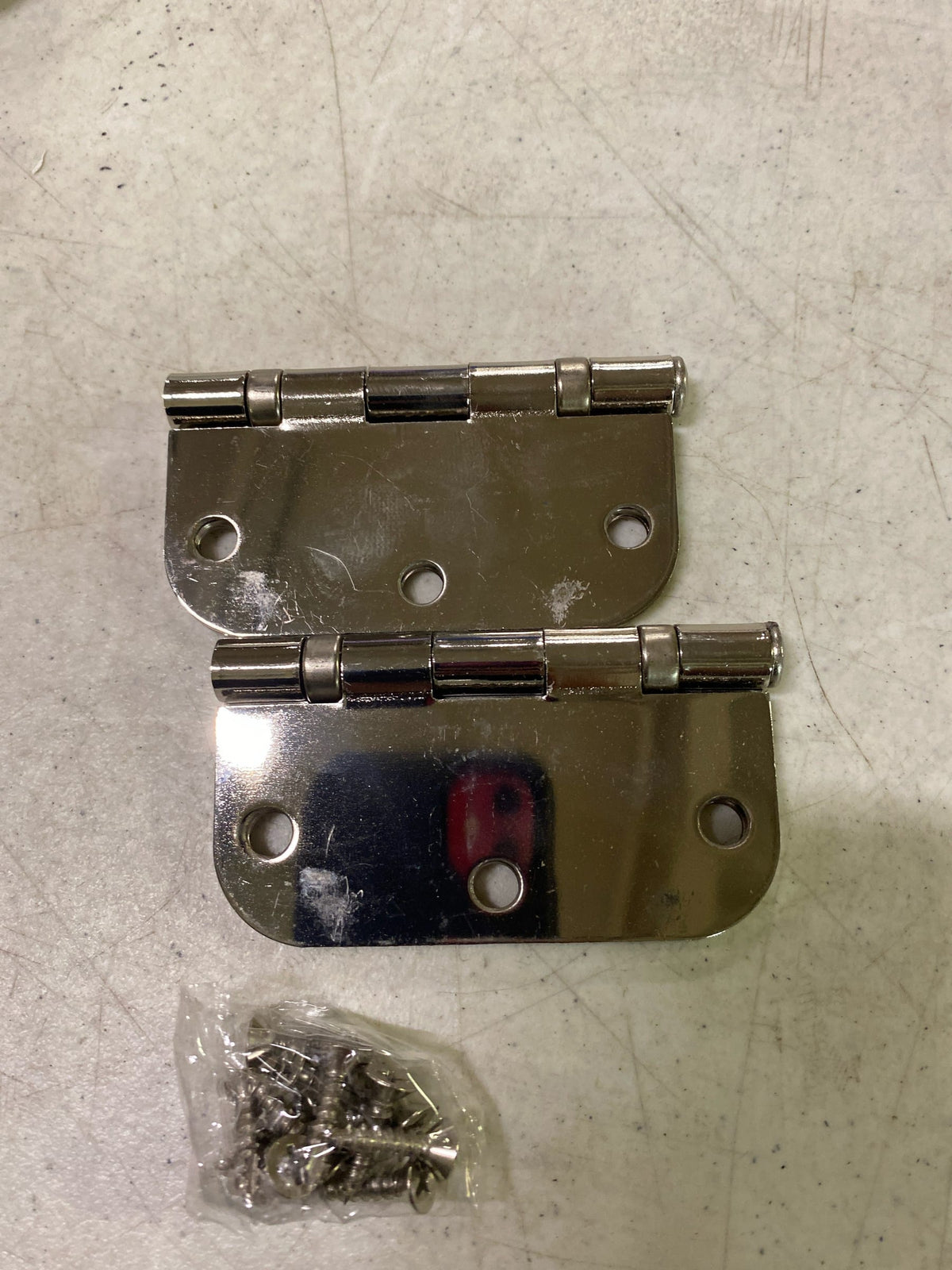 Deltana S35R5BB14 Commercial 3-1/2" x 3-1/2" Ball Bearing 5/8" Radius Corners Mortise Hinge - Pair - Polished Nickel