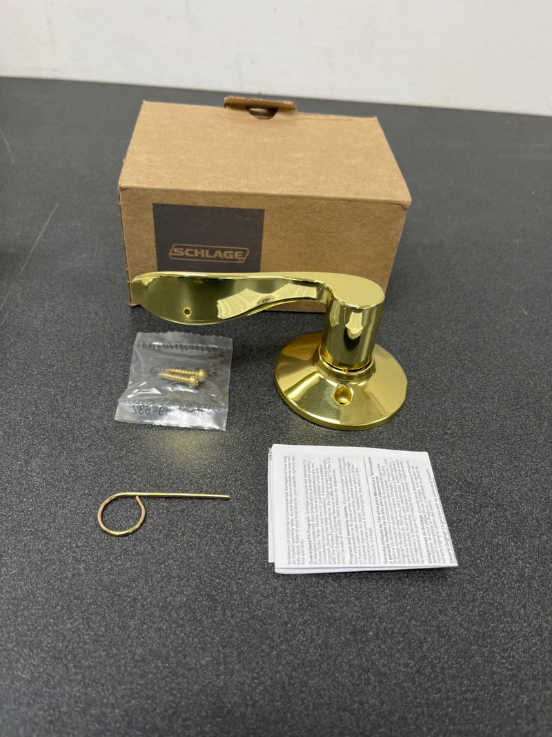 Schlage F170ACC605RH Accent Right Handed Non-Turning One-Sided Dummy Door Lever - Polished Brass