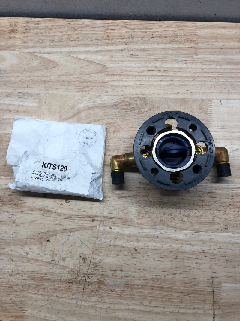 GROHE 35116000 GrohSafe 3.0 Pressure Balance Valve Rough with Flush Plug with Elbows with PEX Cold Expansion Outlets with Service Stops, Unfinished