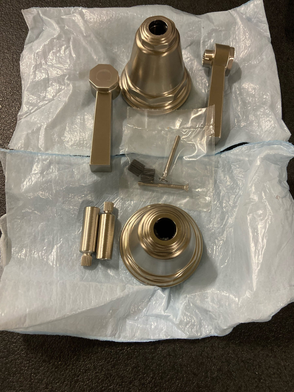 Kohler K-T13141-4A-BN Pinstripe Deck-Mount High-Flow Bath Valve Trim with Lever Handles, Handles Only - Brushed Nickel
