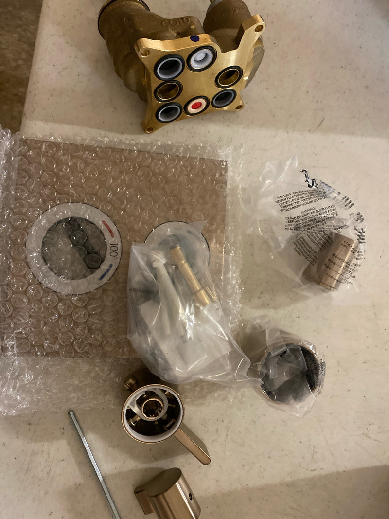 Hansgrohe 15714141 Ecostat Square Thermostatic Valve Trim Only with Integrated Volume Control Diverter for 2 Distinct Functions- Less Rough In - Brushed Bronze
