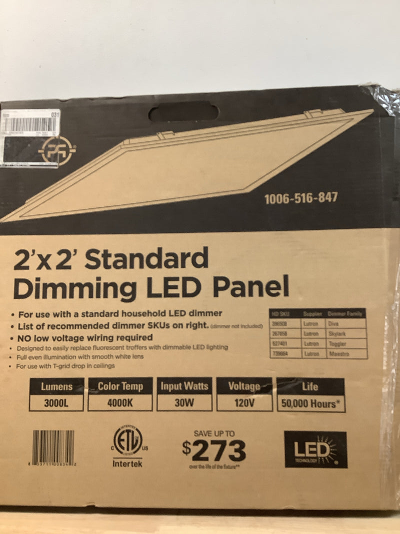 Unbranded FP24244030TD 2 ft. x 2 ft. 3000 Lumens Integrated LED Panel Light, 4000K