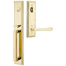 Emtek 4212TUS3NLLH Melrose Left Handed Full Plate Single Cylinder Keyed Entry Handleset with Turino Interior Lever - Unlacquered Brass