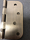 Deltana S44R5BB5 4" x 4" Ball Bearing 5/8" Radius Corners Mortise Hinge - Pair - Antique Brass