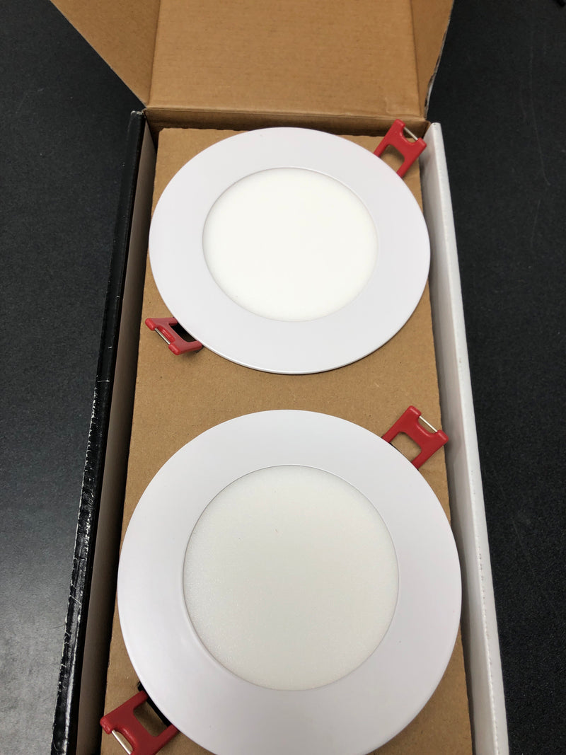 Commercial electric 91470 Ultra Slim 4 in. Adjustable CCT Canless New Construction & Remodel IC Rated Integrated LED Recessed Light Kit (4-Pack)