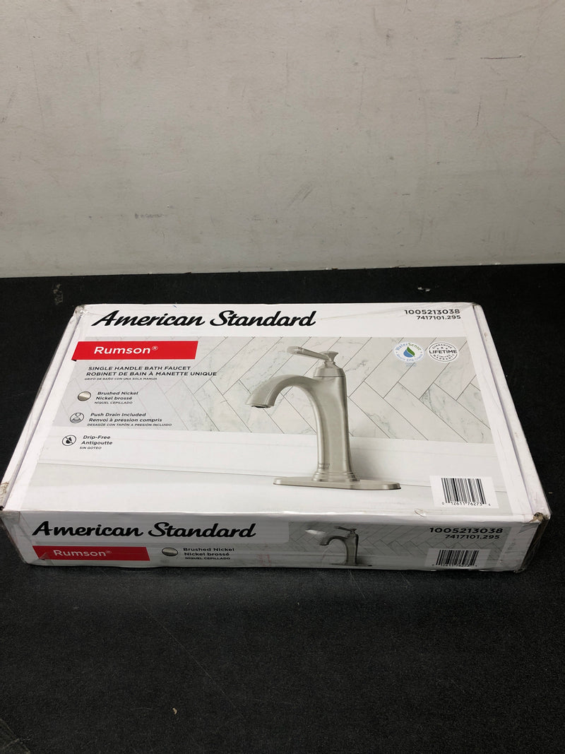 American standard 7417101.295 Rumson Single Hole Single-Handle Bathroom Faucet in Brushed Nickel