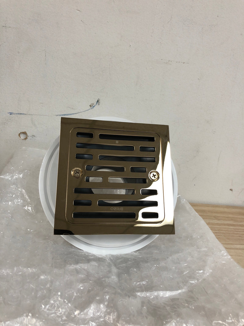 Brizo BT062415-PG 4" Tile-In Square Shower Drain - Polished Gold