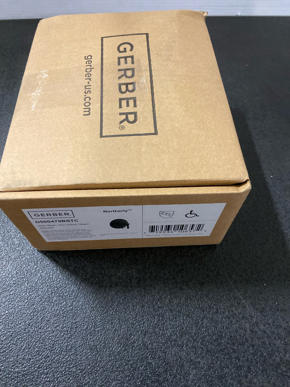 Gerber D500479BSTC Northerly Pressure Balanced Valve Trim Only with Single Lever Handle and Integrated Diverter - Less Rough In - Satin Black