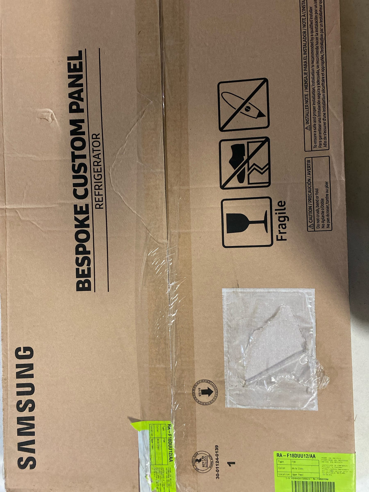 Samsung RA-F18DUU12 Bespoke Top Panel in White Glass for 4-Door Flex French Door Refrigerator