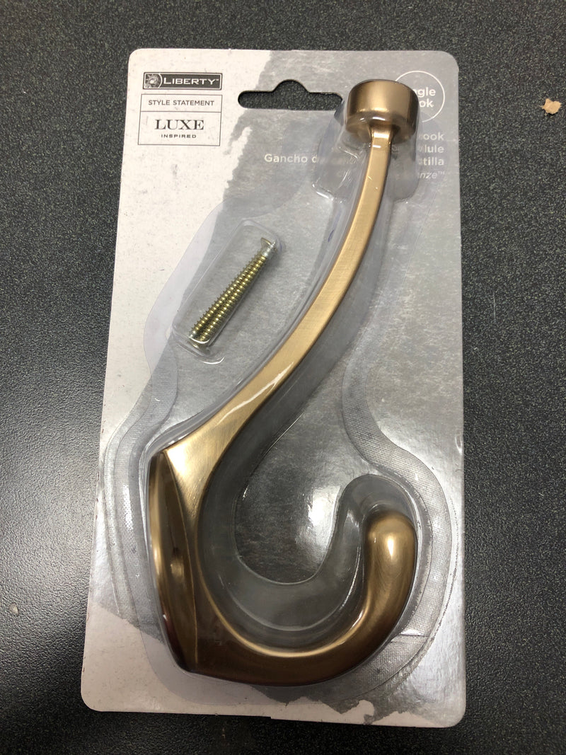 Liberty Hardware B34865C-CZ-U Pilltop 5-5/8" Long Double Pronged Utility Hook - Champagne Bronze