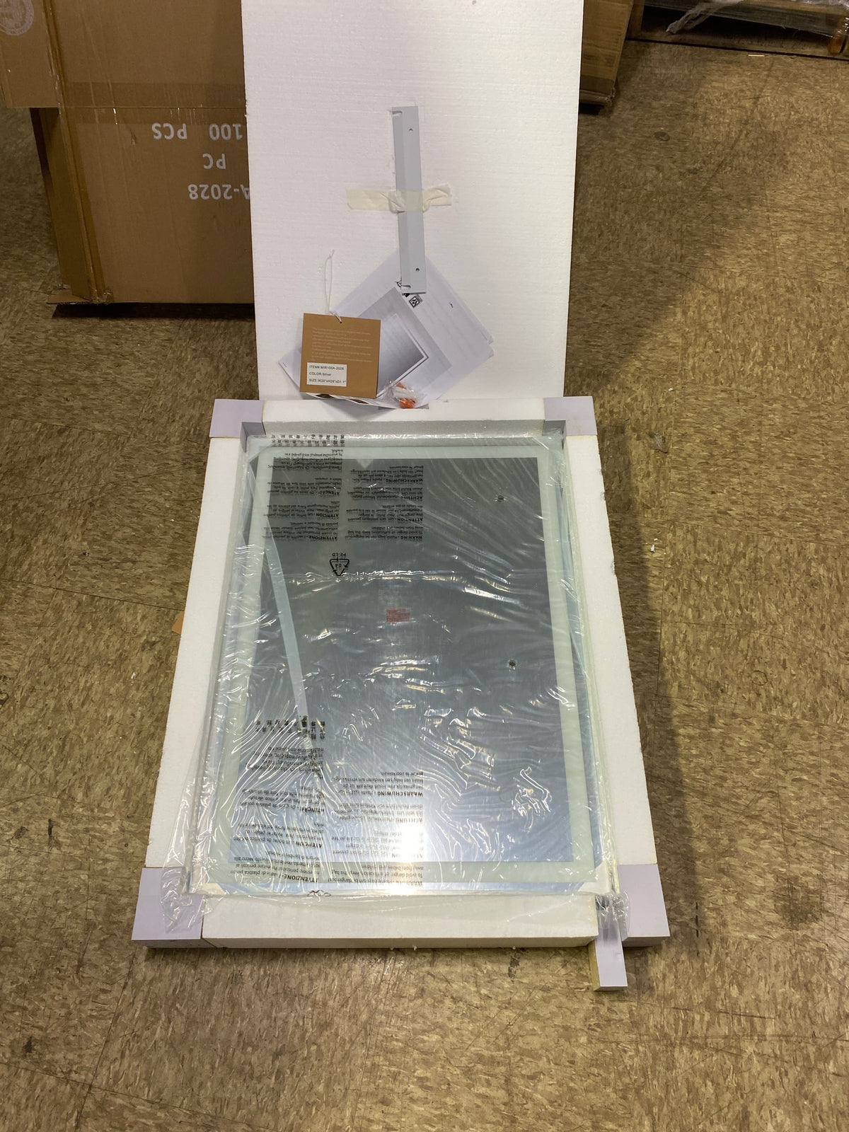 JONATHAN Y Lighting MIR100A-2028 Pax 20" W x 28" H Modern Rectangular Frameless Bathroom Wall Mirror with LED Lighting - Silver